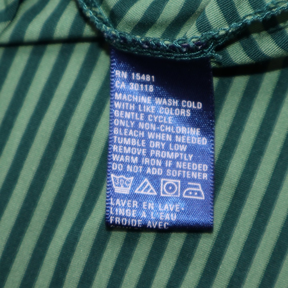 Oxford Golf Ritz Carlton St Thomas Green Striped Polo Shirt Mens Medium - Picture 7 of 9